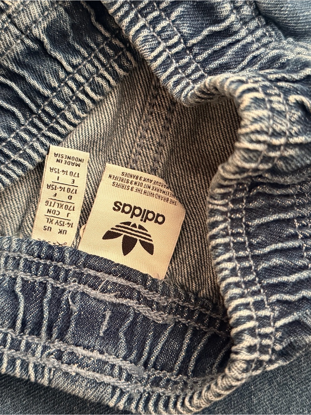 adidas Blue Denim Flare Skirt with Side Stripes - Picture 4 of 4
